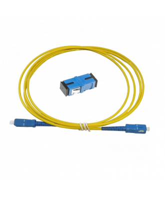 Glasvezelkabel-set SC BLAUW (kabel met koppelblok) (SC-UPC/SC-UPC)