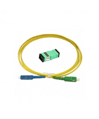 Glasvezelkabel-set SC GROEN (kabel met koppelblok) (SC-APC/SC-UPC)